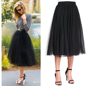 Bailey44 Black tulle midi skirt